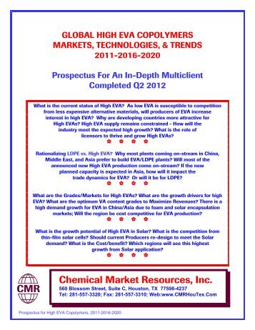 Chemical Market Resources, Inc. CMR