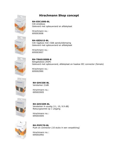 Hirschmann Shop concept - Nedis