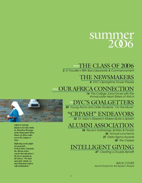 d'mensions/the d'youville college Journal summer 2oo6