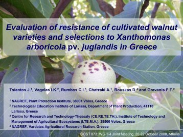 Walnut varieties resistance to Xanthomonas campestris ... - Cost 873