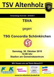 gegen TSG Concordia SchÃ¶nkirchen - TSV Altenholz  FuÃŸball
