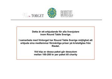 Detta är ett erbjudande för alla livsnjutare inom Round Table ...