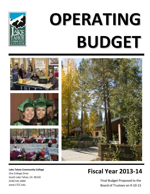 Fiscal Year 2013-14 - Lake Tahoe Community College