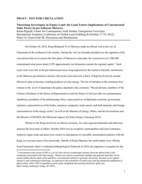 Theorizing Sovereignty in Empty Land - Contested Global Landscapes