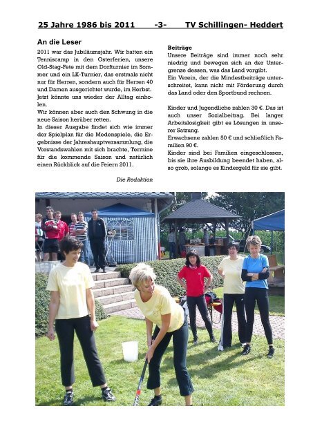 Vereinszeitung April 2012 - Tennisverein Schillingen- Heddert