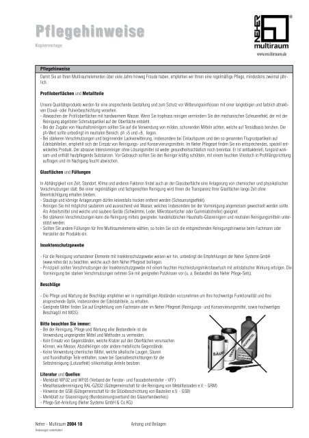 Neher Multiraum GmbH  - ALU-Delux Systeme mit Profil GmbH