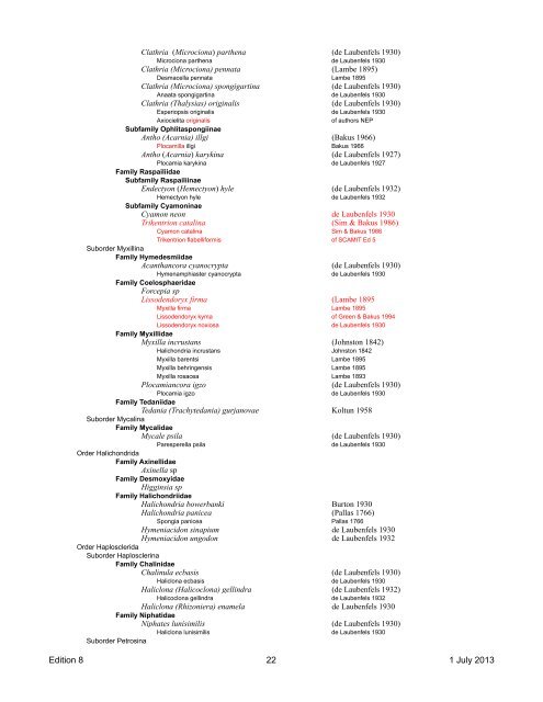 A Taxonomic Listing of Benthic Macro- and Megainvertebrates - scamit