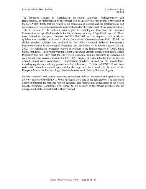 Annex I Description of Work (April 2007) - ENEN Association