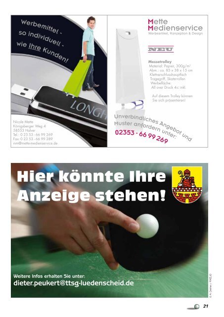 TTSG Magazin 2011-2012 - TTSG BW Lüdenscheid/Wehberg