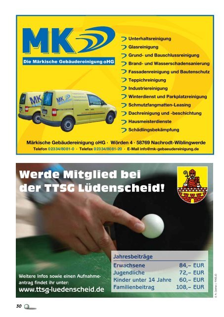 TTSG Magazin 2011-2012 - TTSG BW Lüdenscheid/Wehberg