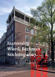 Jaarverslag Wiardi Beckman Stichting 2007