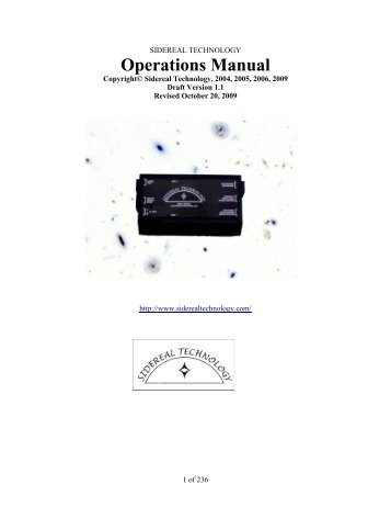 Operations Manual - PlaneWave Instruments