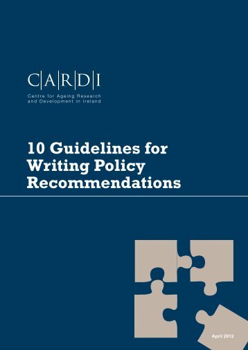 10 Guidelines for Writing Policy Recommendations - CARDI