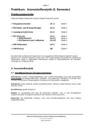 Arzneistoffanalytik (5. Semester) - 5. und 8. Semester - Philipps ...