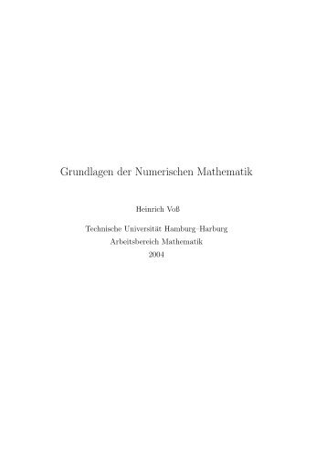 Grundlagen der Numerischen Mathematik