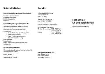 Informationen auf einen Blick - Berufskolleg Simmerath/Stolberg