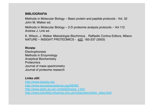 Proteomica - CusMiBio - UniversitÃ  degli Studi di Milano