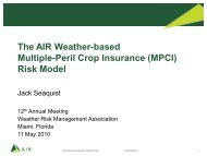 The AIR Weather-based Multiple-Peril Crop Insurance Risk Model