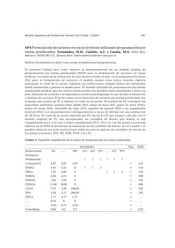 FormulaciÃ³n de raciones en vacas lecheras utilizando ...