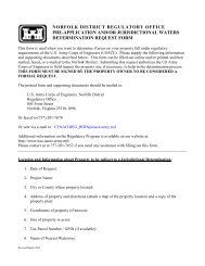 Pre-Application Request Form - Norfolk District - U.S. Army