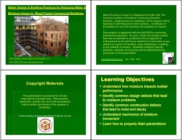 Learning Objectives - WoodWorks