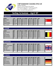 Sailing Schedule - April '07 - CWT Globelink