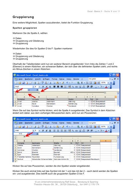 Excel - Basics 3 - Urs Beratung & Sparring - Ralf Sowa