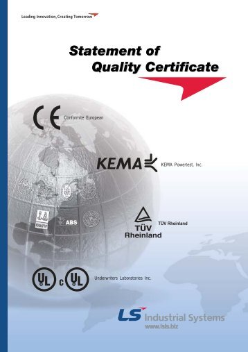 Statement of Quality Certificate Statement of Quality ... - NAW Controls