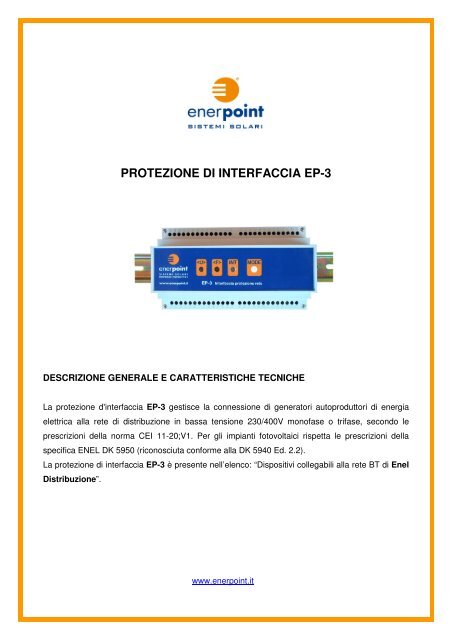 PROTEZIONE DI INTERFACCIA EP-3 - Enerpoint