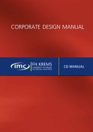 Corporate design Manual - IMC Fachhochschule Krems GmbH