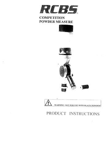 Competition Powder Measure Instructions - RCBS