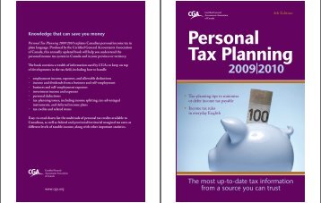 2009-2010 Personal Tax Planning - University of Regina