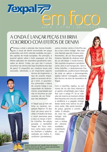 a onda Ã© lanÃ§ar peÃ§as em brim colorido com efeitos de denim - Texpal