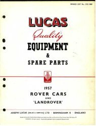 Lucas 1957 Series I Land Rover parts catalogue-PDF - landy.ee