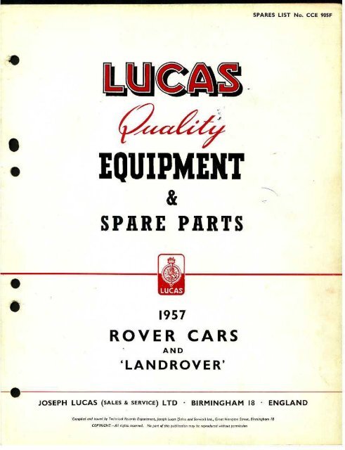 Land Rover Parts Catalogue
