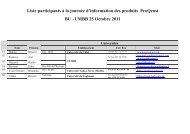 Liste participants Ã  la journÃ©e d'information des produits ProQeust ...