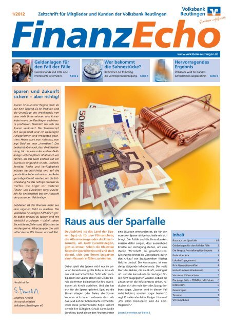 Finanz-Echo 1-12_v8.indd - Volksbank Reutlingen eG