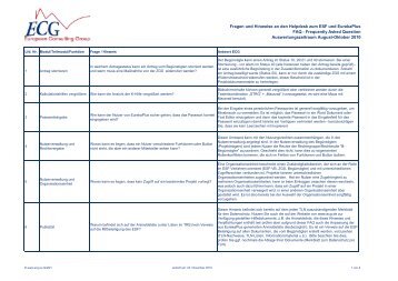 Fragen und Hinweise an den Helpdesk zum ... - ECG GmbH Berlin