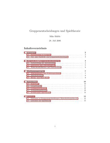 Gruppenentscheidungen und Spieltheorie