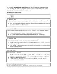 Health-related quality of life JAMA worksheet - Emergency Medicine