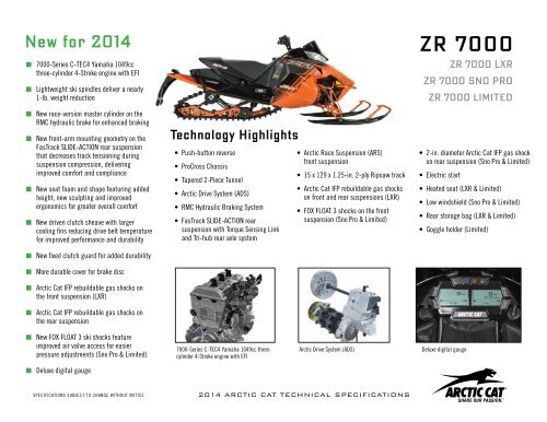 2013 Arctic Cat F800 Lxr Options And Equipment