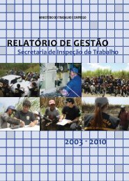 RelatÃ³rio de GestÃ£o 2003 - 2010 - MinistÃ©rio do Trabalho e Emprego