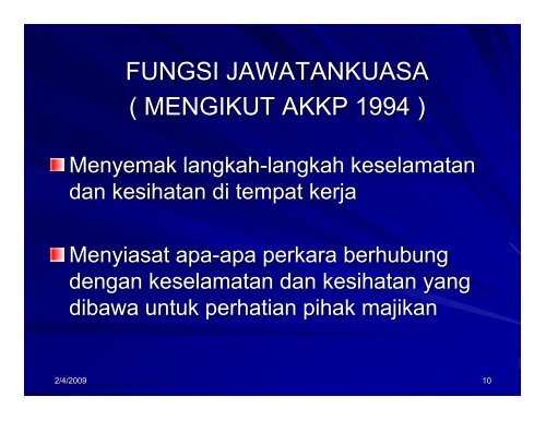 penubuhan jawatankuasa keselamatan dan kesihatan pekerjaan