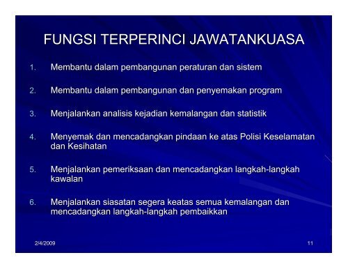 penubuhan jawatankuasa keselamatan dan kesihatan pekerjaan