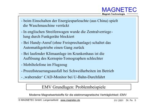 Grundlagen der Elektromagnetischen ... - MAGNETEC GmbH