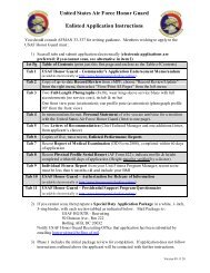 United States Air Force Honor Guard Enlisted Application Instructions
