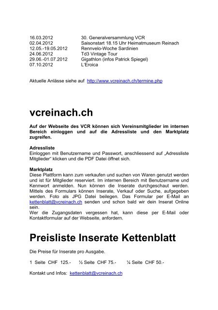 KETTENBLATT - VC Reinach