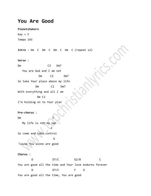 The Greatest Chords PDF (Planetshakers) - PraiseCharts