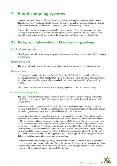 WHO Guidelines on Drawing Blood: Best Practices in Phlebotomy
