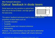 Optical feedback in diode lasers